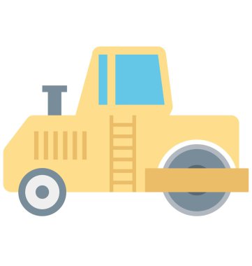 Yol buldozer izole vektör simge İnşaat için