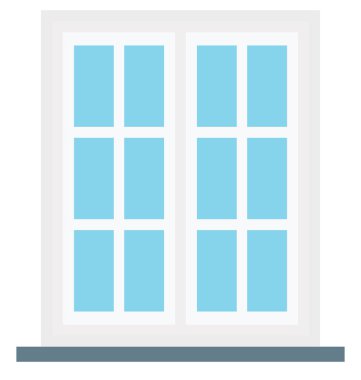 Ev pencere izole vektör simgesi yapımı için