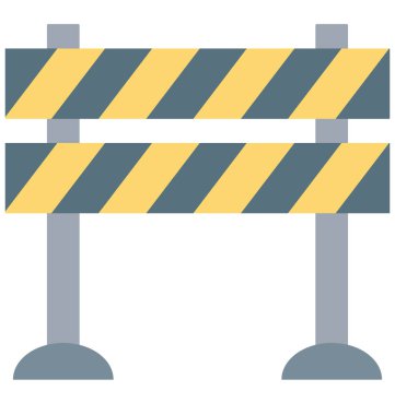 Trafik bariyeri izole vektör simge İnşaat için