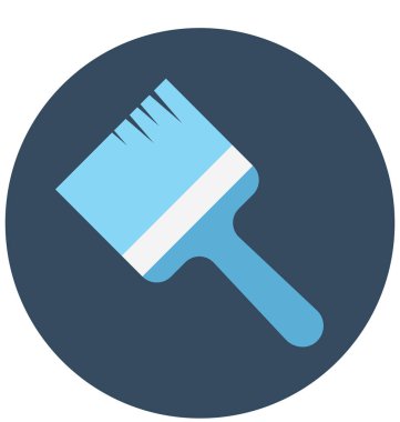 İnşaat boya fırça izole vektör simgesi