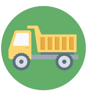 Damperli kamyon izole vektör simge İnşaat için 