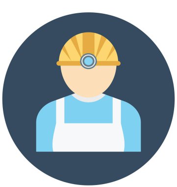 Madenci izole vektör simge İnşaat için