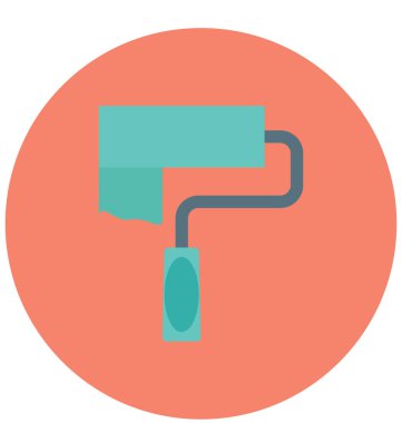 İnşaat boya silindiri izole vektör simgesi