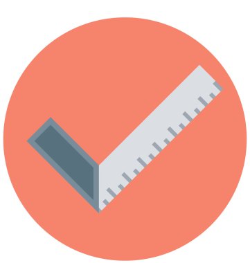 İnşaat mimari cetvel izole vektör simgesi