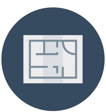 İnşaat harita izole vektör simge İnşaat için