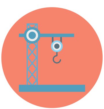 Vinç Lifter izole vektör simge İnşaat için