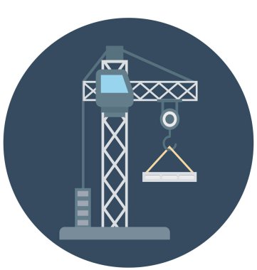 Vinç Lifter izole vektör simge İnşaat için