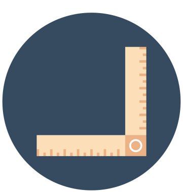 İnşaat mimari cetvel izole vektör simgesi