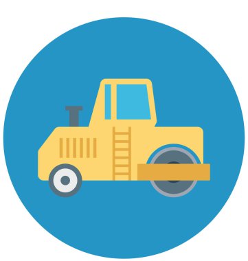 Yol buldozer izole vektör simge İnşaat için