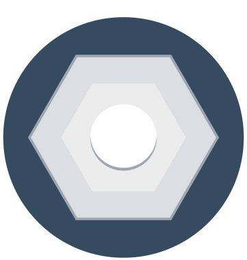 Somun izole vektör simge İnşaat için