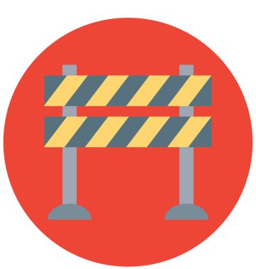 Trafik bariyeri izole vektör simge İnşaat için