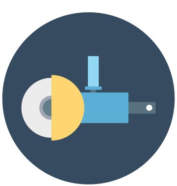 Daire testere izole vektör simge İnşaat için