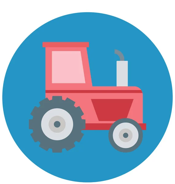 Tractor Isolated Vector Icon Construction — Stock Vector