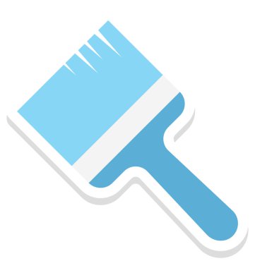 İnşaat boya fırça izole vektör simgesi