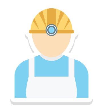 Madenci izole vektör simge İnşaat için