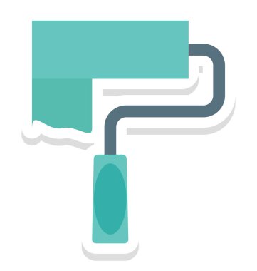 İnşaat boya silindiri izole vektör simgesi