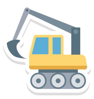 Ekskavatör izole vektör simge İnşaat için