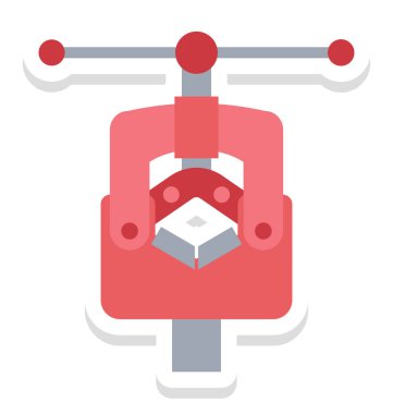 C kelepçe izole vektör simge İnşaat için