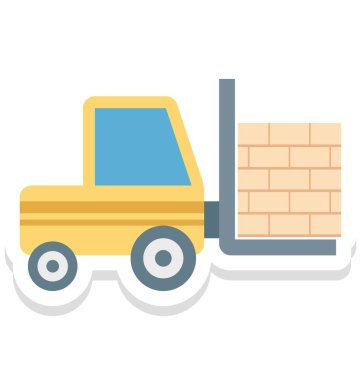 Forklift kamyon izole vektör simge İnşaat için