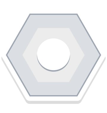 Somun izole vektör simge İnşaat için