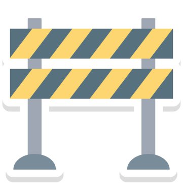 Trafik bariyeri izole vektör simge İnşaat için