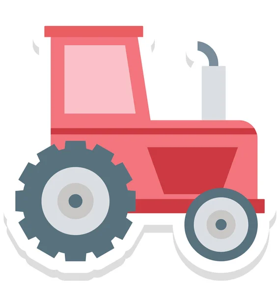Icône Vectorielle Isolée Tracteur Pour Construction — Image vectorielle