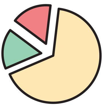 Pasta grafik renkli vektör simgesi 
