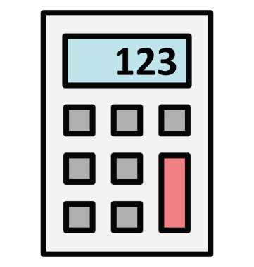 Hesap makinesi izole vektör simgesi  