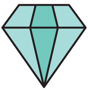 Elmas izole vektör simgesi  