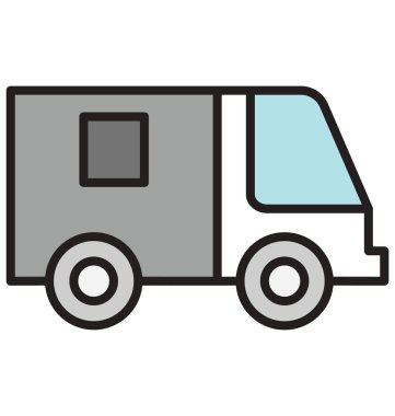 Teslimat Van izole vektör simgesi  