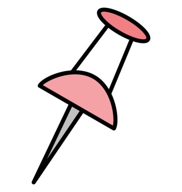 PIN izole vektör simgesi itmek  