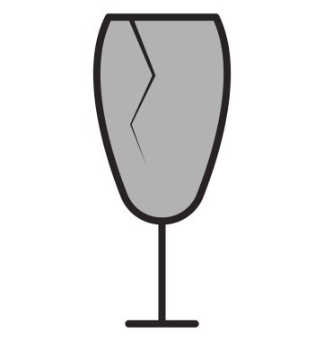 Kırılgan işareti izole vektör simgesi  