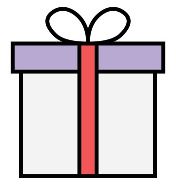 Hediye kutusu izole vektör simgesi  