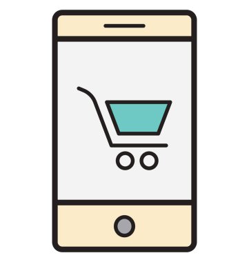 Online alışveriş izole vektör simgesi  