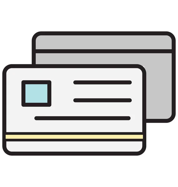 Cartão Crédito Isolado Vector Icon — Vetor de Stock