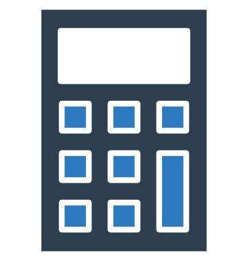 Hesap makinesi izole vektör simgesi 