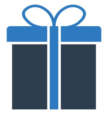 Hediye kutusu izole vektör simgesi  