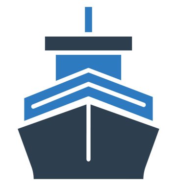 Çizgi ve dolgu simgesini ile Cruise Gemi izole vektör