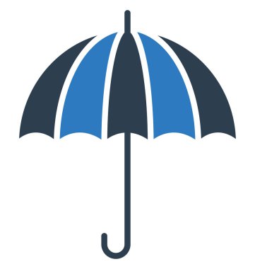 Çizgi ve dolgu simgesini ile şemsiye izole vektör 