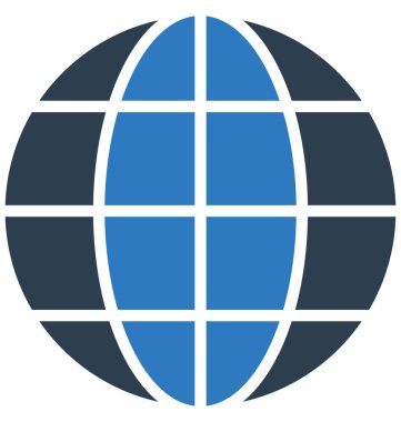 Çizgi ve dolgu simgesini ile izole vektör küre 