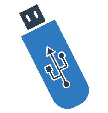 USB izole vektör simgesi