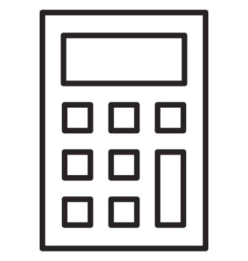 Hesap makinesi izole vektör simgesi 