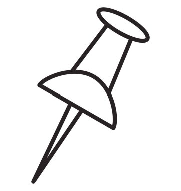 PIN izole vektör simgesi itmek  