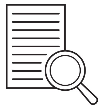 Arama belge izole vektör simgesi  