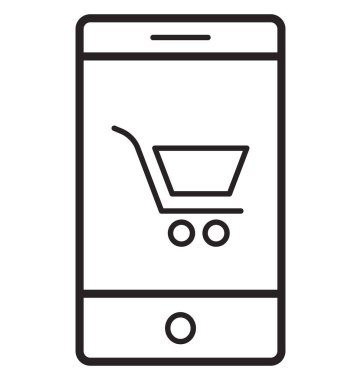 Online alışveriş izole vektör simgesi  