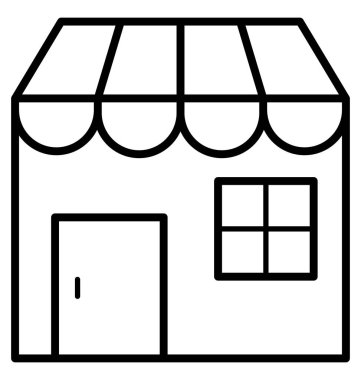 Sokak dükkanı izole vektör simgesi  