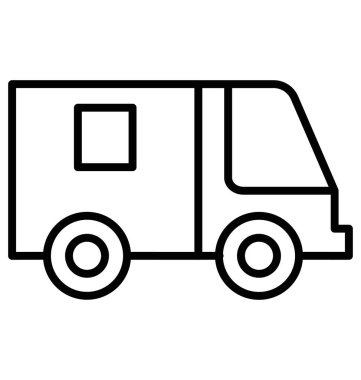 Teslimat Van izole vektör simgesi  