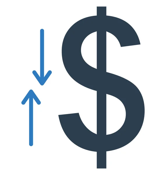 Dollar Valuation Isolated Vector Icon — Stock Vector