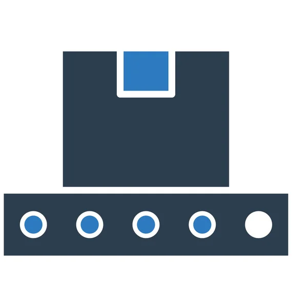 Conveyor Belt Geïsoleerde Vector Met Lijn Vulling Icon — Stockvector