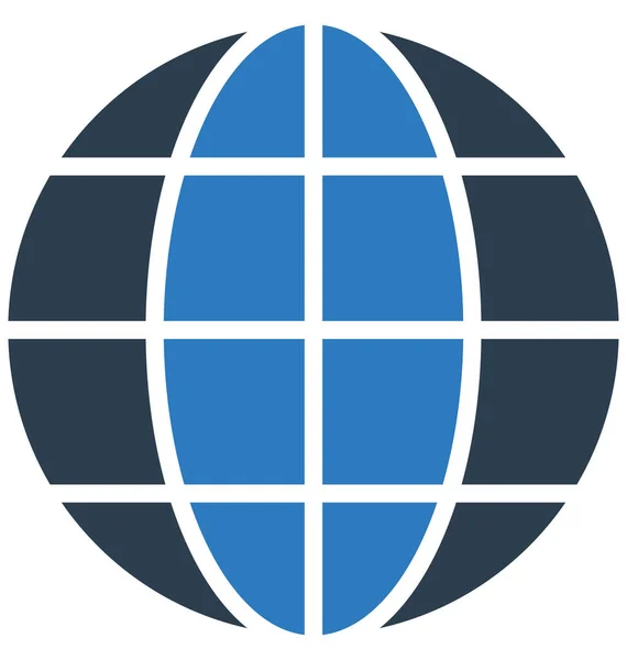 Globe Geïsoleerde Vector Met Lijn Vulling Icon — Stockvector